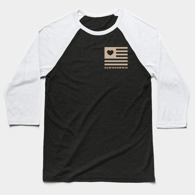 Heart Flag Baseball T-Shirt by Fredriktattooer X Mighty Things